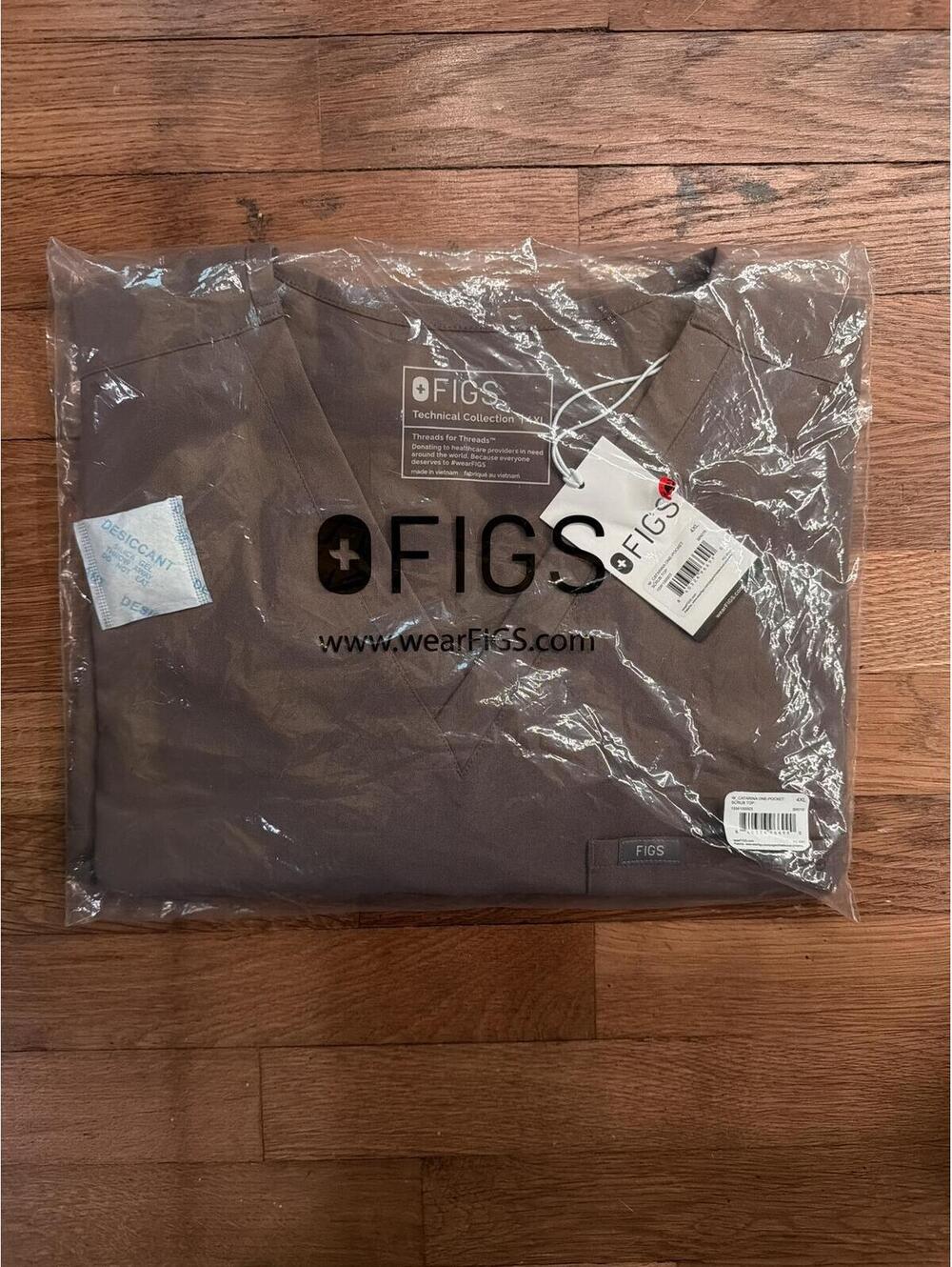 4XL - FIGS W Catarina One-Pocket Brown Technical Scrubs